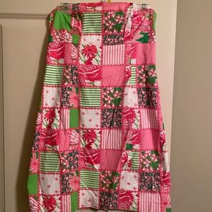 Lilly Pulitzer strapless patchwork print dress